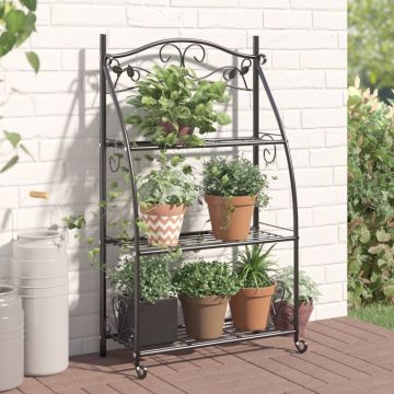 Gossi suport pentru flori, negru, 56x30x96 cm, otel