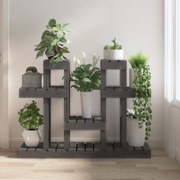 Gossi suport pentru plante, gri, 104,5x25x77,5 cm, lemn masiv de pin