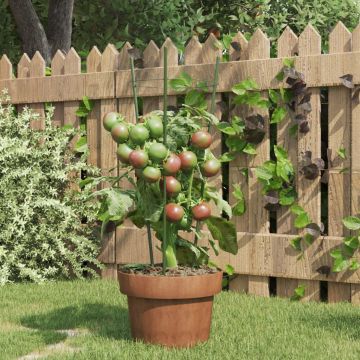 Gossi suport plante de gradina cu 3 inele, 5 buc, verde, 45 cm, otel