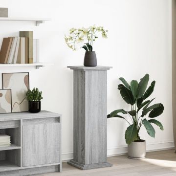 Gossi suport prezentare cu depozitare sonoma gri 31x30x90 cm lemn