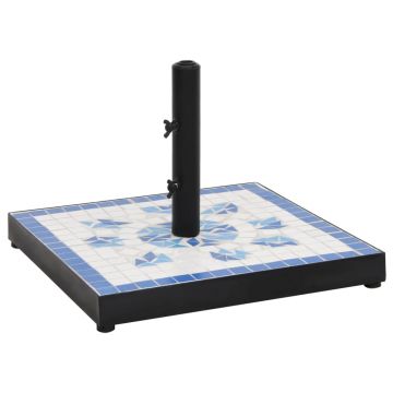 Gossi suport umbrela de soare, albastru si alb, patrat, 12 kg