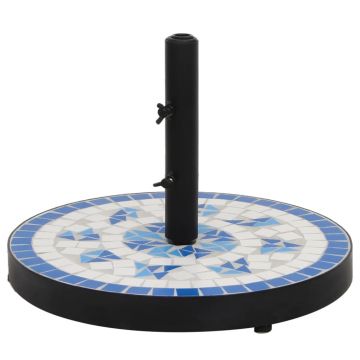 Gossi suport umbrela de soare, albastru si alb, rotund, 12 kg