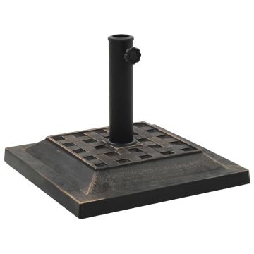 Gossi suport umbrela de soare, bronz, 12 kg, polirasina, patrat