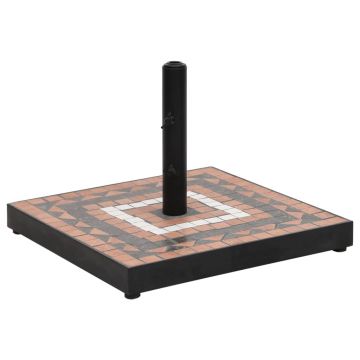 Gossi suport umbrela de soare, caramiziu si alb, patrat, 12 kg