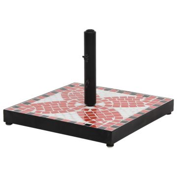 Gossi suport umbrela de soare, caramiziu si alb, patrat, 12 kg