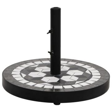 Gossi suport umbrela de soare, negru si alb, rotund, 12 kg