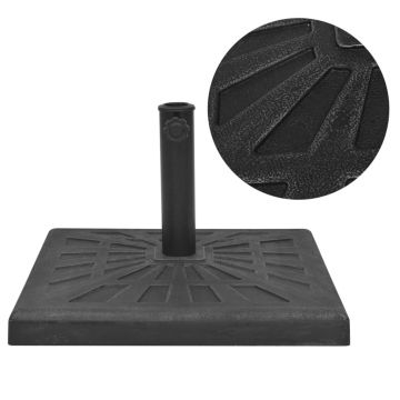 Gossi suport umbrela de soare, rasina, patrat, negru, 12 kg