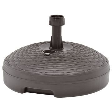 Gossi suport umbrela, umplut cu apa/nisip, maro, 20 l, plastic ratan