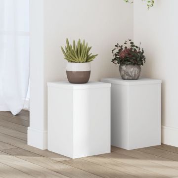 Gossi suporturi de plante, 2 buc., alb, 20x20x30 cm, lemn prelucrat