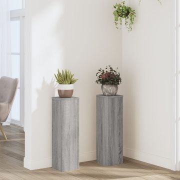 Gossi suporturi de plante 2 buc. gri sonoma 17x17x60cm lemn prelucrat