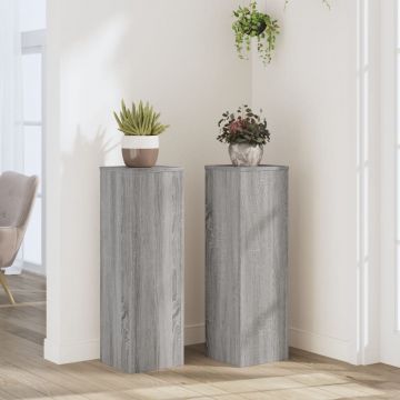 Gossi suporturi de plante 2 buc. gri sonoma 25x25x80cm lemn prelucrat