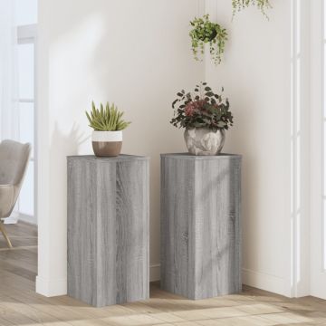Gossi suporturi de plante 2 buc. gri sonoma 30x30x70cm lemn prelucrat