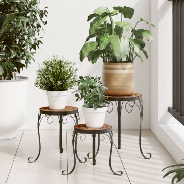 Gossi suporturi pentru plante, 3 buc., caramiziu, ceramica