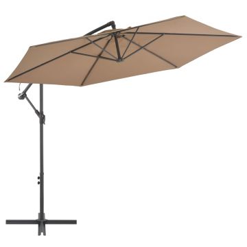 Gossi umbrela consola de gradina cu stalp din aluminiu, taupe, 300 cm