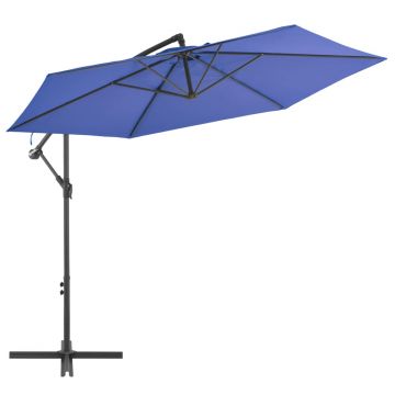 Gossi umbrela consola de gradina, stalp din aluminiu, albastru 300 cm