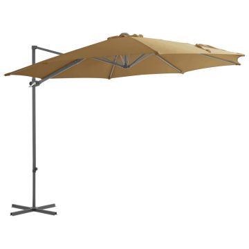 Gossi umbrela consola de gradina, stalp din otel, taupe, 300 cm