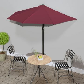 Gossi umbrela de balcon tija aluminiu bordo 270x144x222 cm semirotund