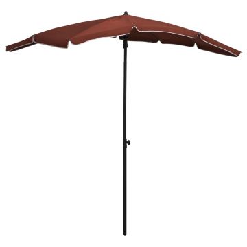 Gossi umbrela de gradina cu stalp, caramiziu, 200x130 cm