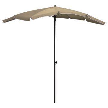 Gossi umbrela de gradina cu stalp, gri taupe, 200x130 cm