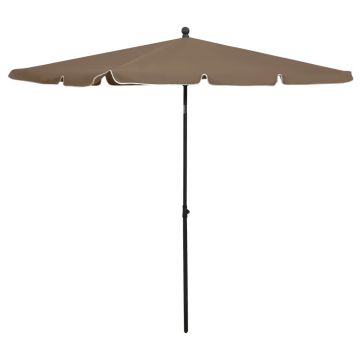 Gossi umbrela de gradina cu stalp, gri taupe, 210x140 cm