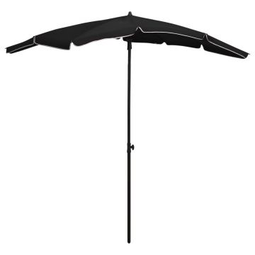 Gossi umbrela de gradina cu stalp, negru, 200x130 cm