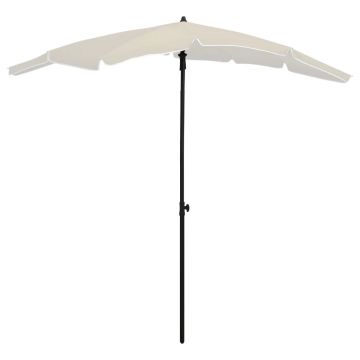Gossi umbrela de gradina cu stalp, nisipiu, 200x130 cm
