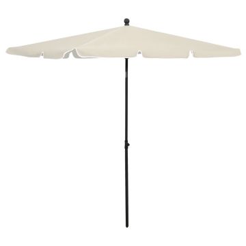 Gossi umbrela de gradina cu stalp, nisipiu, 210x140 cm