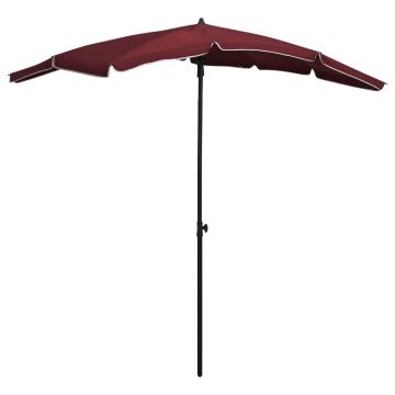 Gossi umbrela de gradina cu stalp, rosu bordo, 200x130 cm