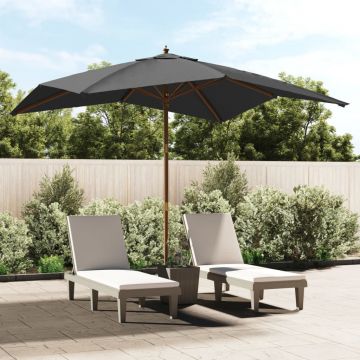 Gossi umbrela de gradina stalp din lemn, antracit, 300x300x273 cm