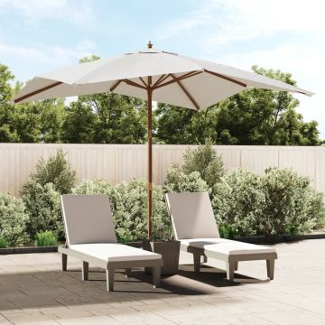 Gossi umbrela de gradina stalp din lemn, nisipiu, 300x300x273 cm