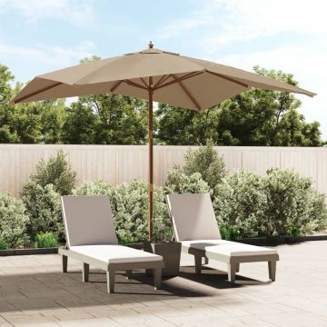 Gossi umbrela de gradina stalp din lemn, taupe, 300x300x273 cm
