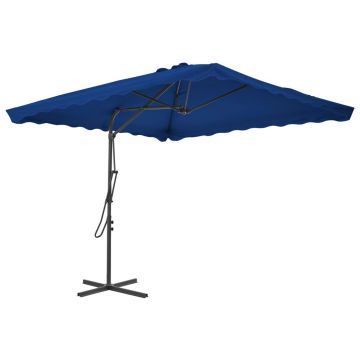Gossi umbrela de gradina, stalp din otel, albastru, 250x250x230 cm