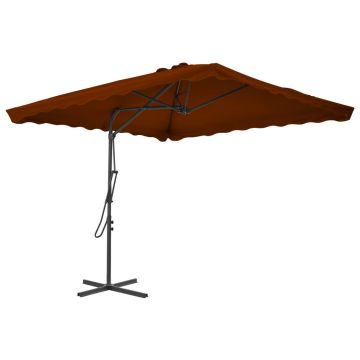 Gossi umbrela de gradina, stalp din otel, caramiziu, 250x250x230 cm