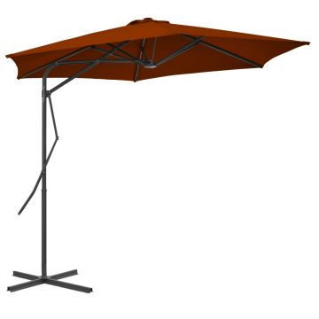 Gossi umbrela de gradina, stalp din otel, caramiziu, 300x230 cm
