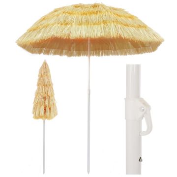 Gossi umbrela de plaja, natural, 180 cm, stil hawaiian