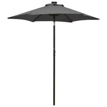 Gossi umbrela de soare cu lumini led, antracit, 200x211 cm, aluminiu