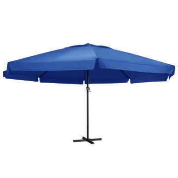 Gossi umbrela de soare cu stalp aluminiu, albastru azur, 500 cm