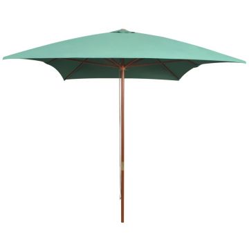 Gossi umbrela de soare cu stalp de lemn 200x300 cm, verde