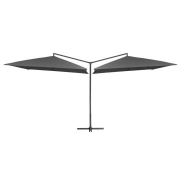 Gossi umbrela de soare cu stalp din otel, antracit, 250x250 cm