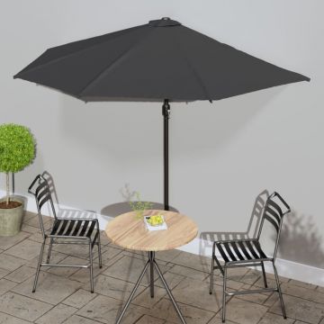 Gossi umbrela de soare de balcon, tija aluminiu, antracit, 300x155 cm