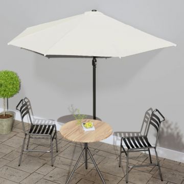 Gossi umbrela de soare de balcon, tija aluminiu, nisipiu, 300x155 cm