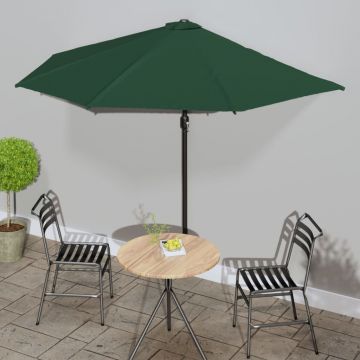 Gossi umbrela de soare de balcon, tija aluminiu, verde, 300x155 cm