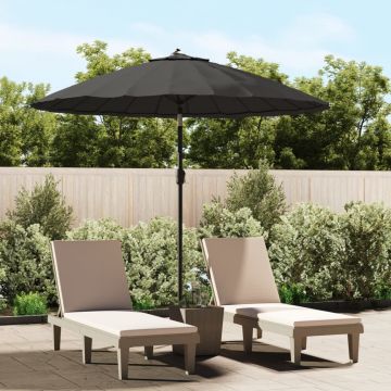Gossi umbrela de soare de exterior, stalp aluminiu, antracit, 270 cm