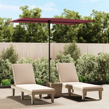 Gossi umbrela de soare de exterior, stalp aluminiu, bordo, 2x1,5 cm