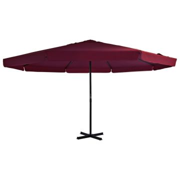 Gossi umbrela de soare de exterior stalp aluminiu rosu bordo 500 cm