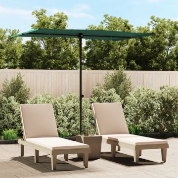 Gossi umbrela de soare de exterior, stalp aluminiu, verde, 2 x 1,5 cm