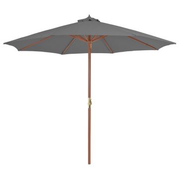 Gossi umbrela de soare de exterior, stalp din lemn, 300 cm, antracit
