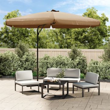 Gossi umbrela de soare de exterior, stalp din otel, gri taupe, 300 cm