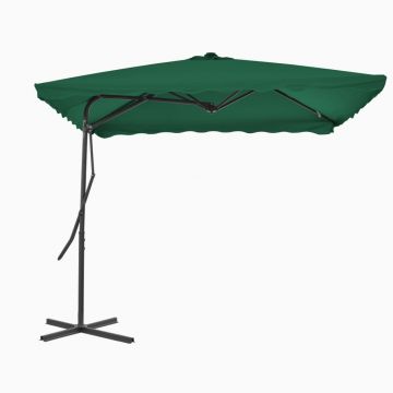 Gossi umbrela de soare de exterior, stalp din otel, verde, 250x250 cm