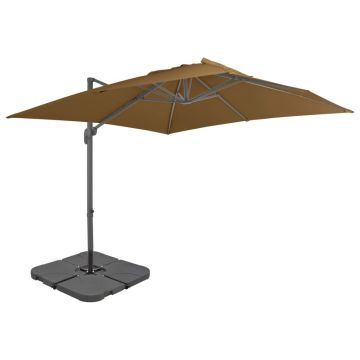 Gossi umbrela de soare de gradina, baza portabila, taupe